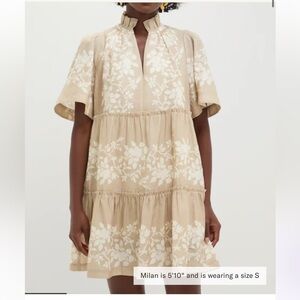 Tuckernuck Crawford Dress in Sand Floral Stripe